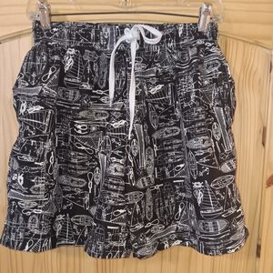 RS Surf Black and White Nautical Print Shorts Men's S